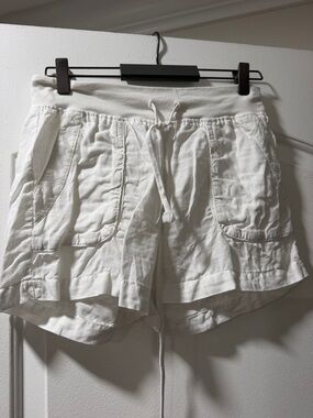 HardTail White Drawstring LinenShorts